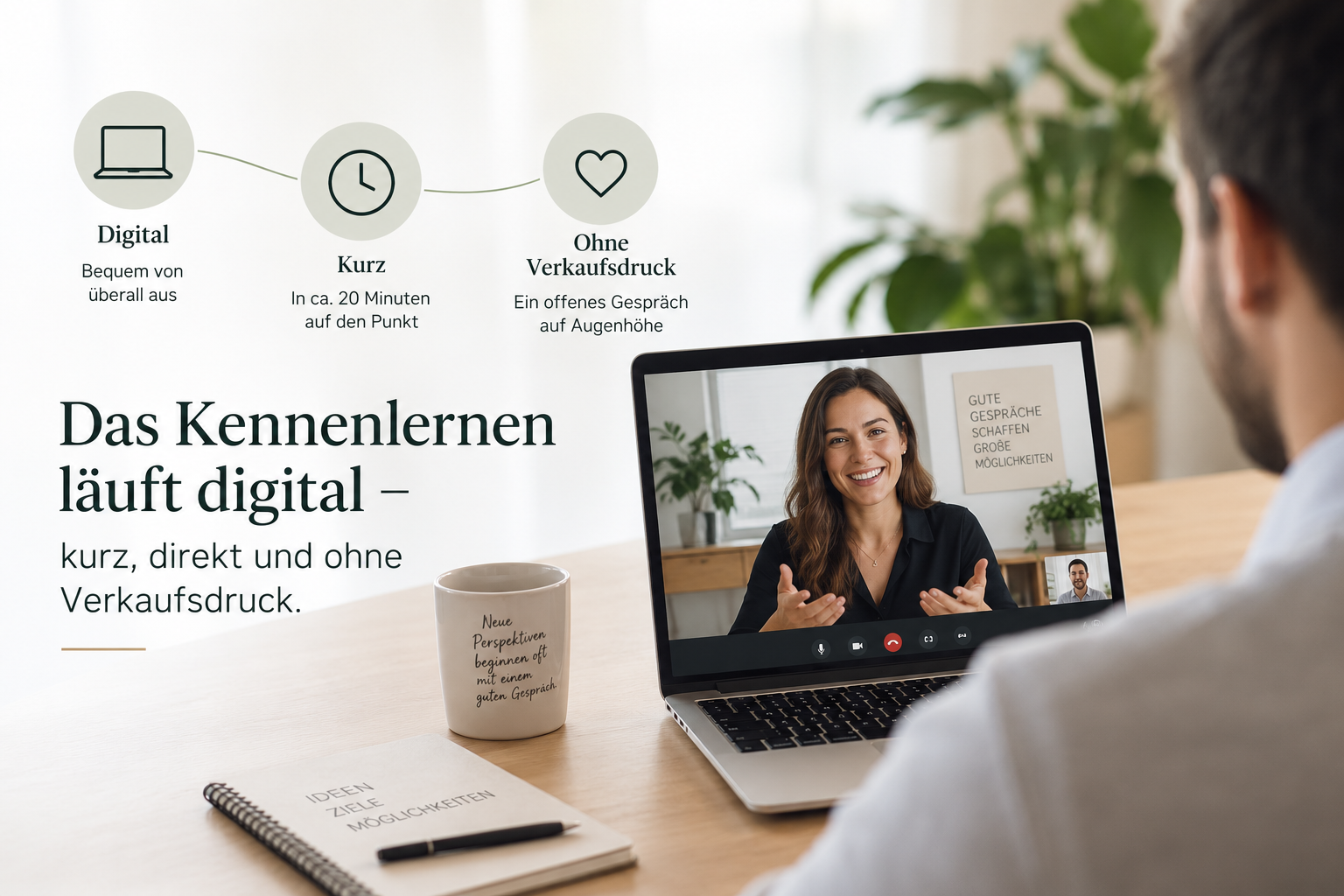 Digitales Kennenlerngespräch per Videocall